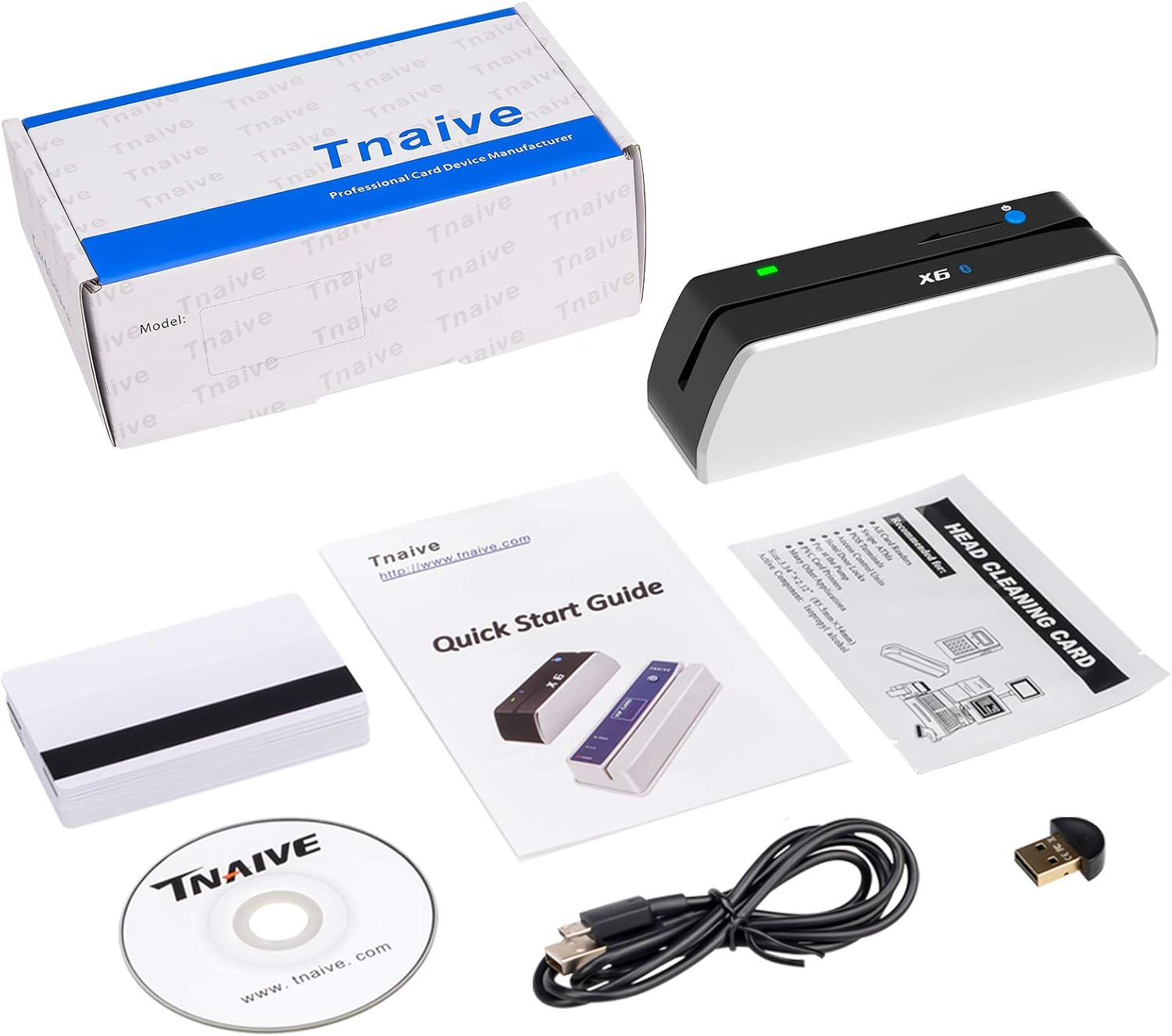 X6 Bluetooth Card Reader Writer USB 3 Tracks Swipe Encoder J900