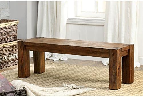 Rustic Wood Dining Bench in Dark Oak I2838