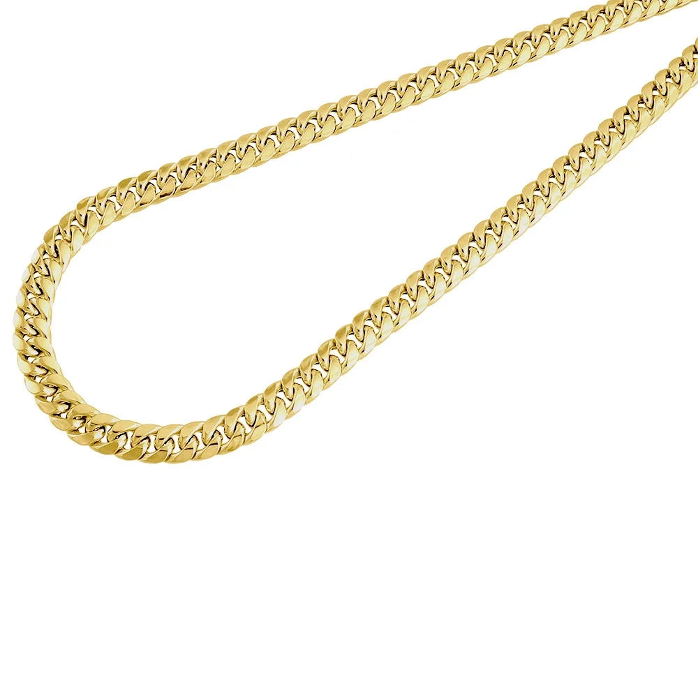18K Yellow Gold 6mm Solid Miami Cuban Link Chain 22" Necklace I668