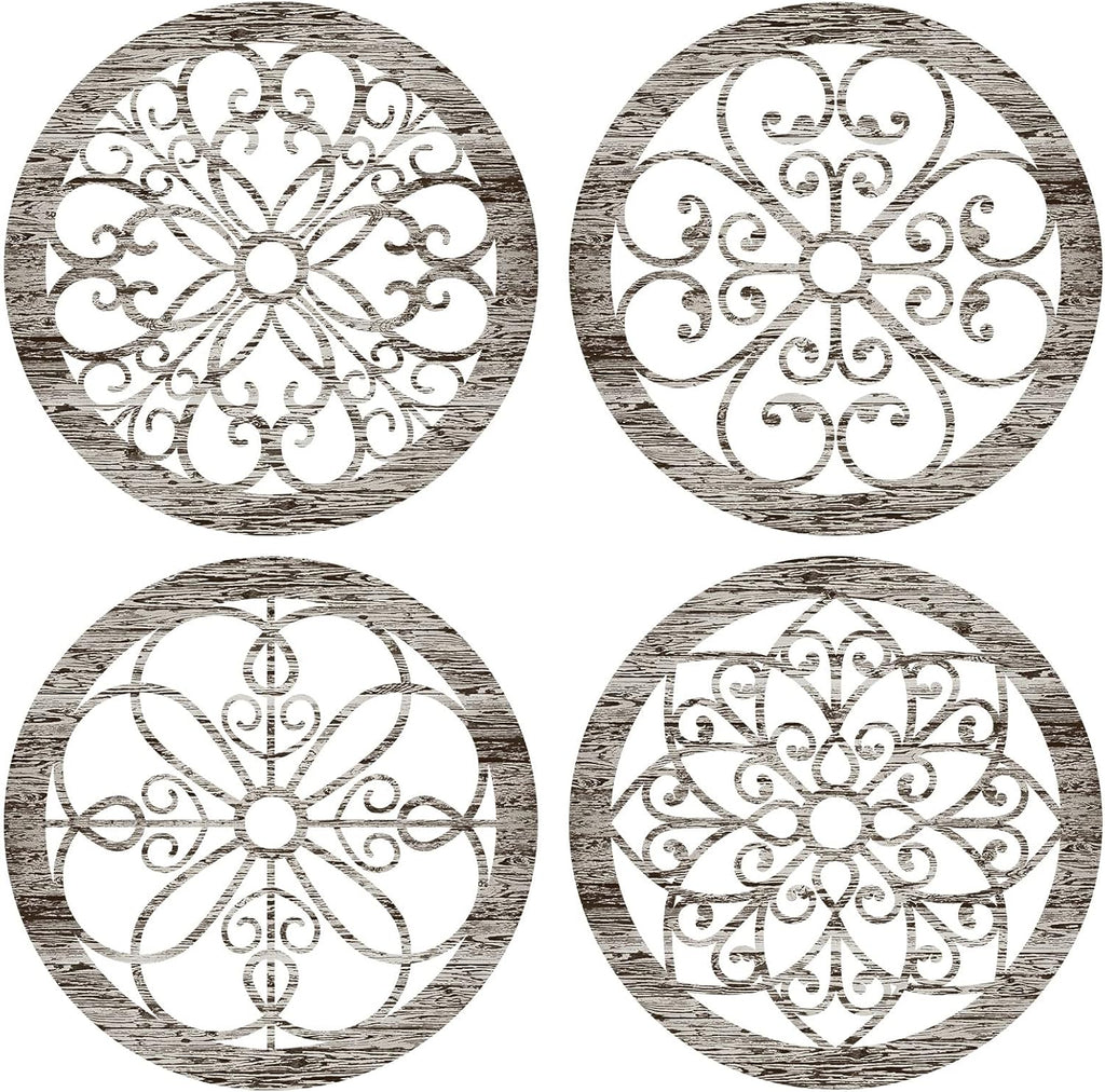 4 Pack Rustic Wooden Wall Art N827239