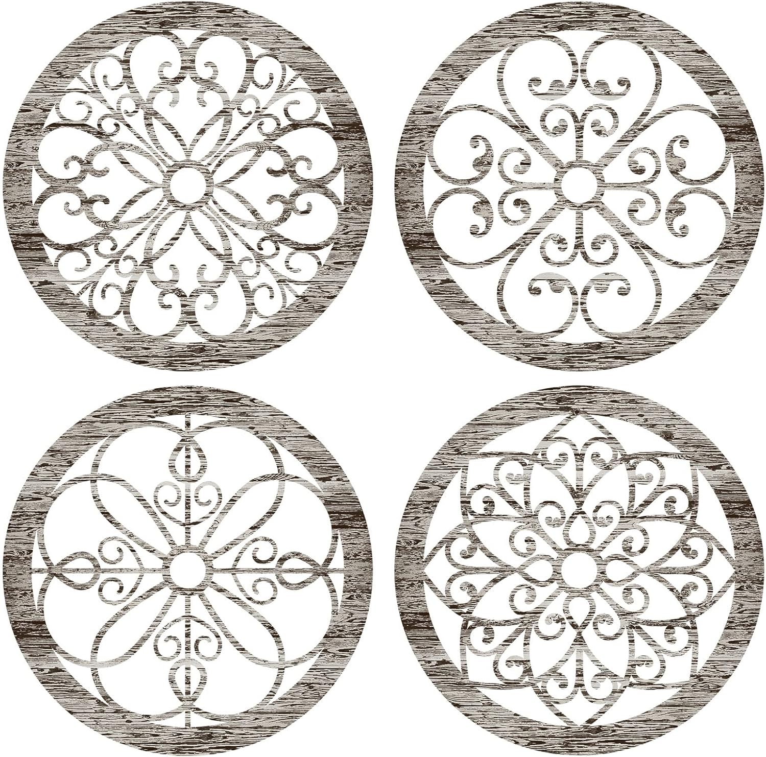 4 Pack Rustic Wooden Wall Art N827239