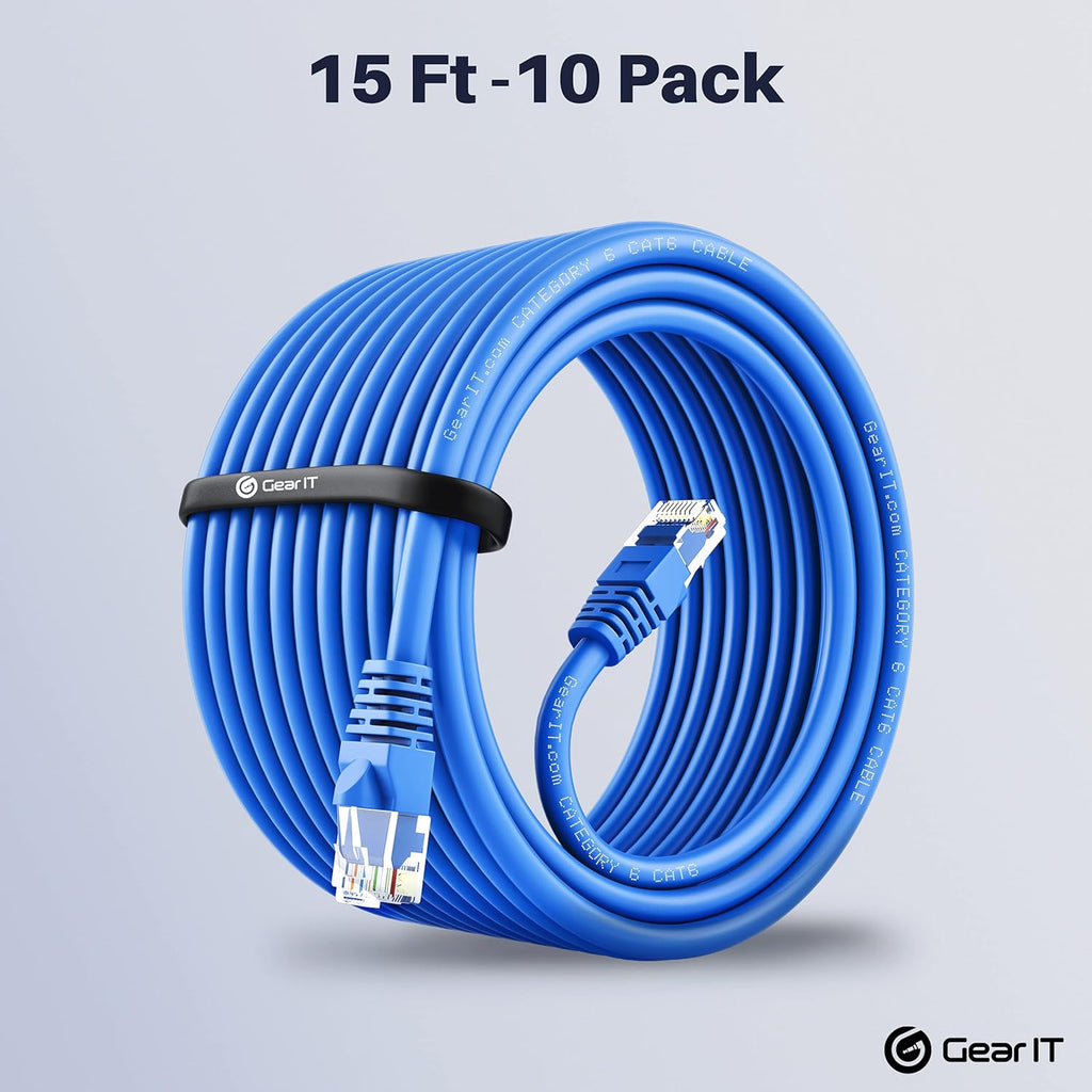 Cat6 Ethernet Cable 1 ft (100-Pack) Blue L791
