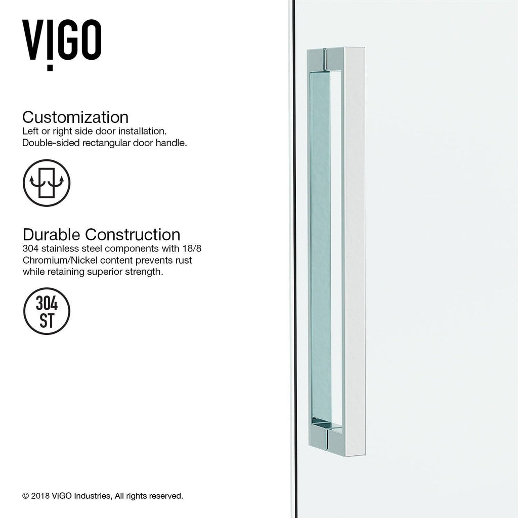 Chrome Adjustable Frameless Hinged Shower Door, 74x22H S958299