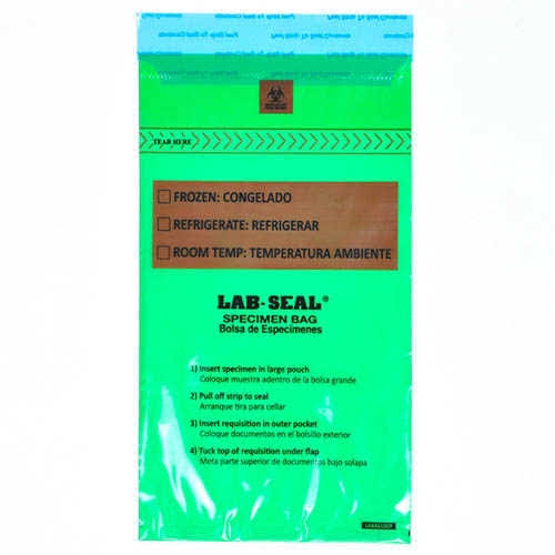 6 x 10 1.8 Mils Tamper-Evident Specimen Bags with Removable Biohazard Symbol B1645