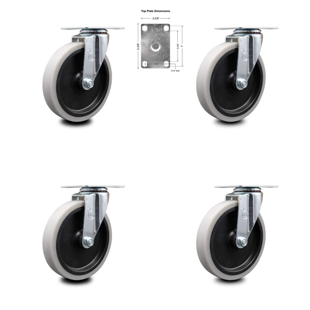 Rubbermaid Cart Casters Set of 4 Non-Marking Wheel N370514
