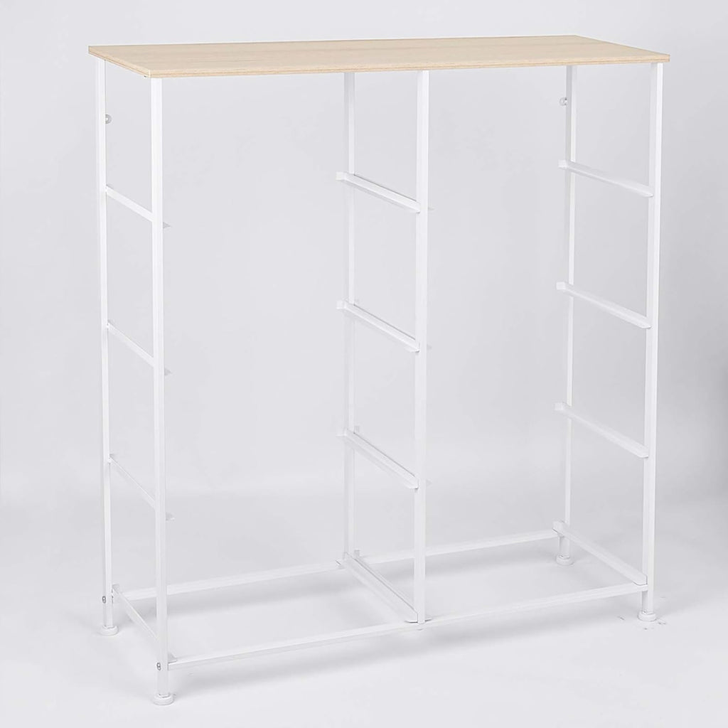 Light grey 8 Drawer Fabric Dresser with Steel Frame and Wooden Top D4183