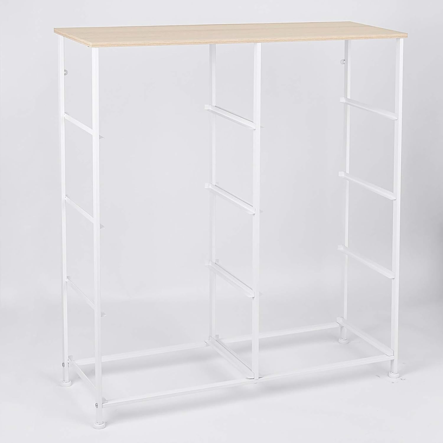 Light grey 8 Drawer Fabric Dresser with Steel Frame and Wooden Top D4183