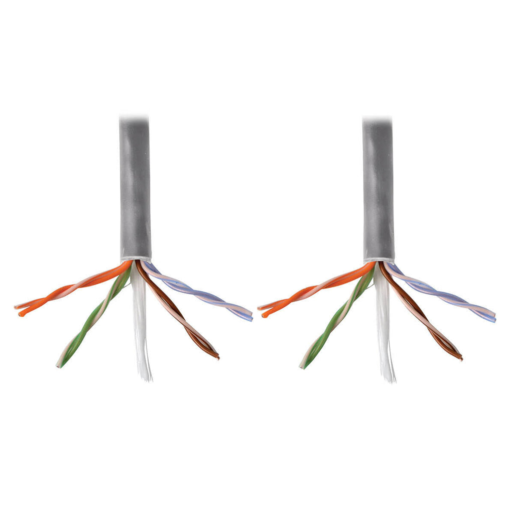 Cat5e 350 MHz Bulk Solid-Core Plenum-Rated PVC Cable Gray 1000 ft. Y193473