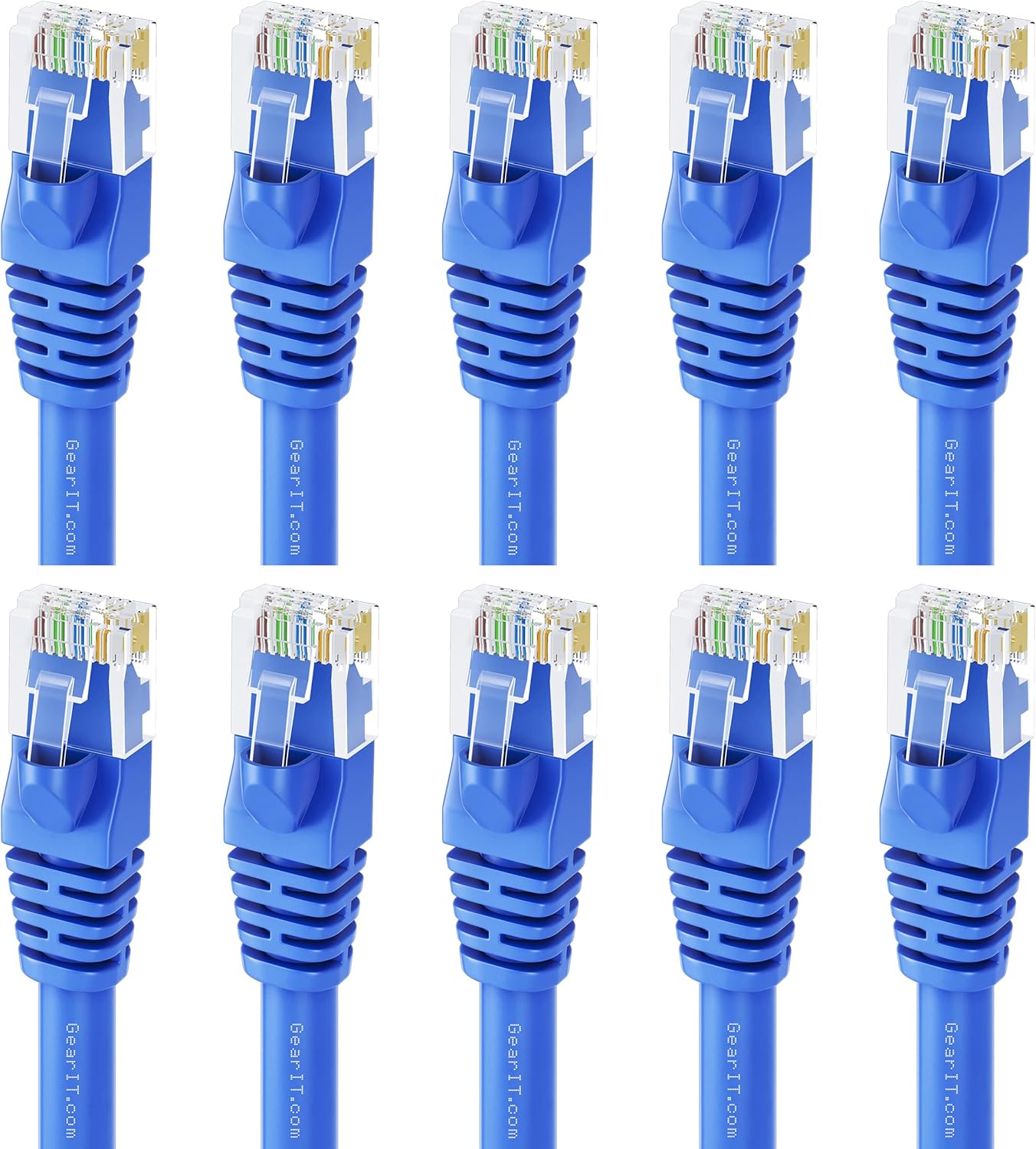 Cat6 Ethernet Cable 1 ft (100-Pack) Blue L791