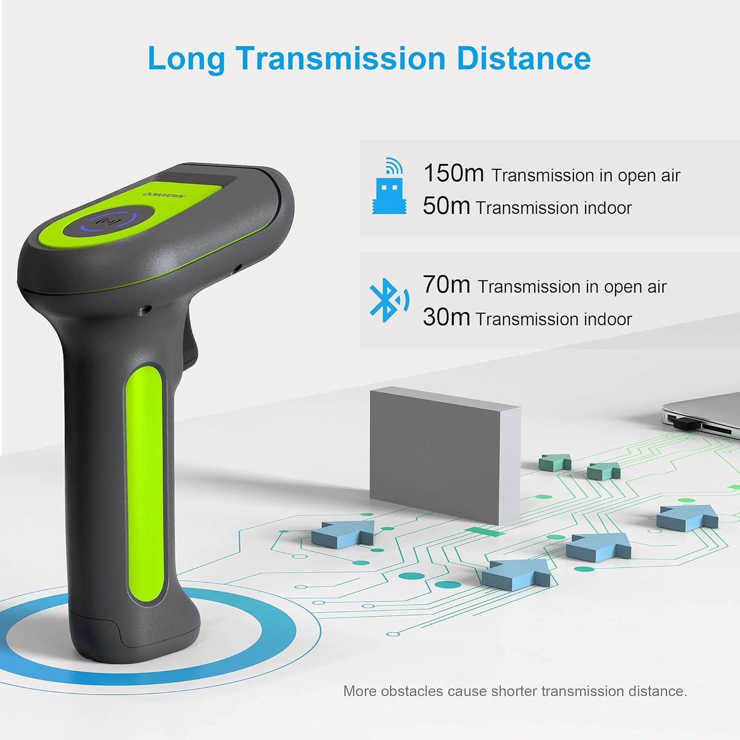Cordless 2D 1D QR USB Handheld Barcode Scanner W9967