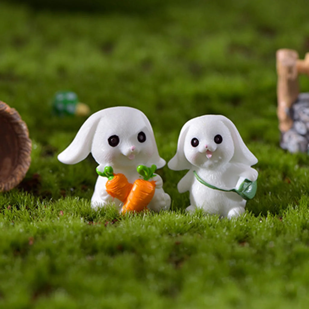 Bunny Figurine Resin Rabbit Miniature H2235