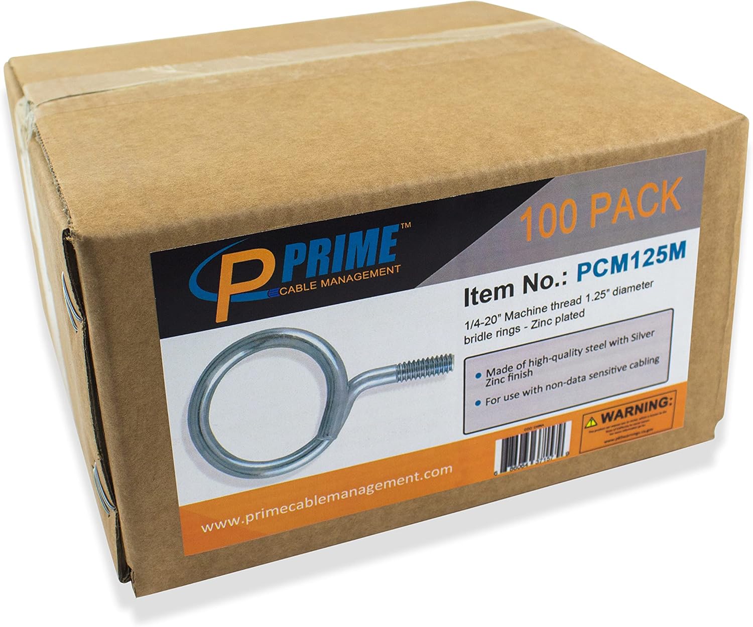 2 Inch Diameter Heavy Duty Bridle Rings with ¼”-20 Machine Thread F63542