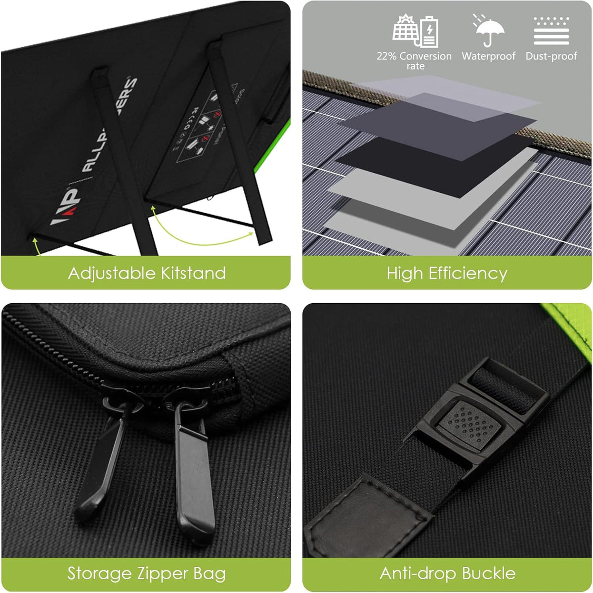 2PCS 18V200W Foldable Solar Panel Kit with MC-4 Output Waterproof IP66 Solar Charger U8687