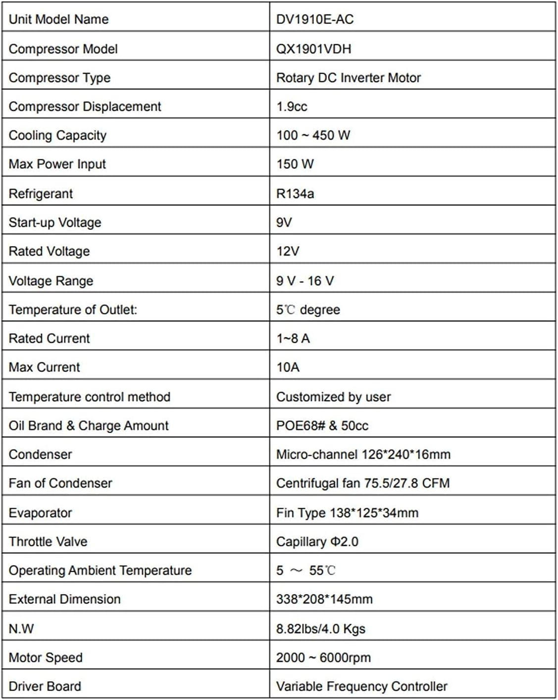 Compact AC Air Conditioning System Condenser Unit with Refrigeration Compressor B57217
