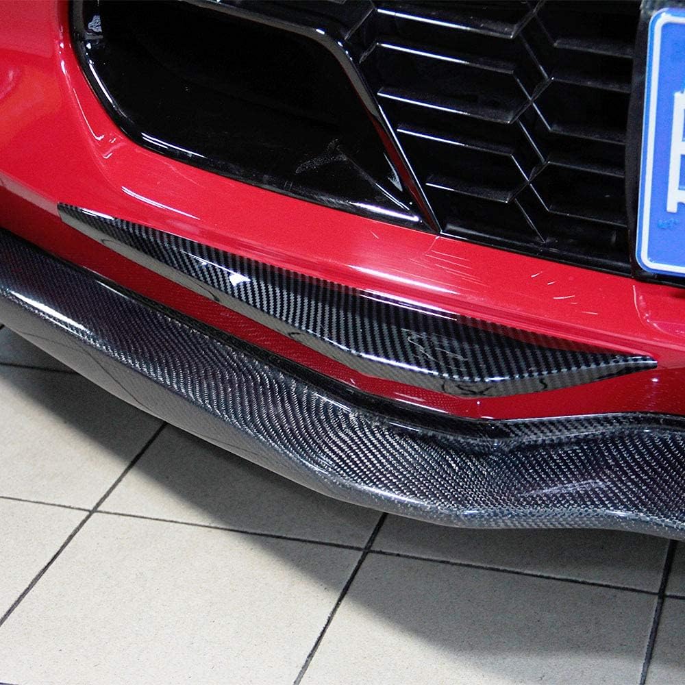 Carbon Fiber Look Cover Trims Front Bumper Bottom Corner for 2014 2015 2016 2017 2018 Chevrolet Corvette C7 P919