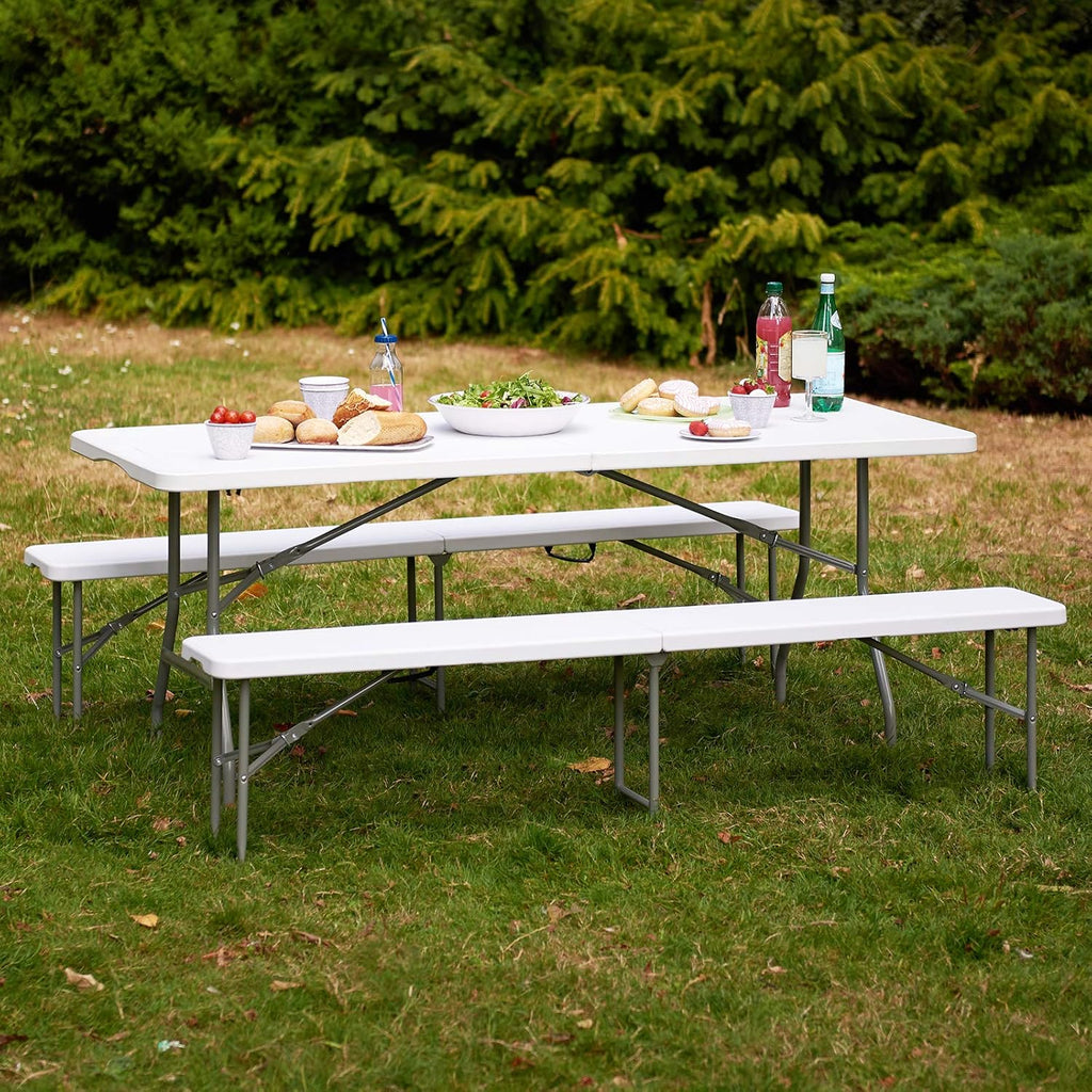 White Granite 6 Foot Folding Plastic Table X6623