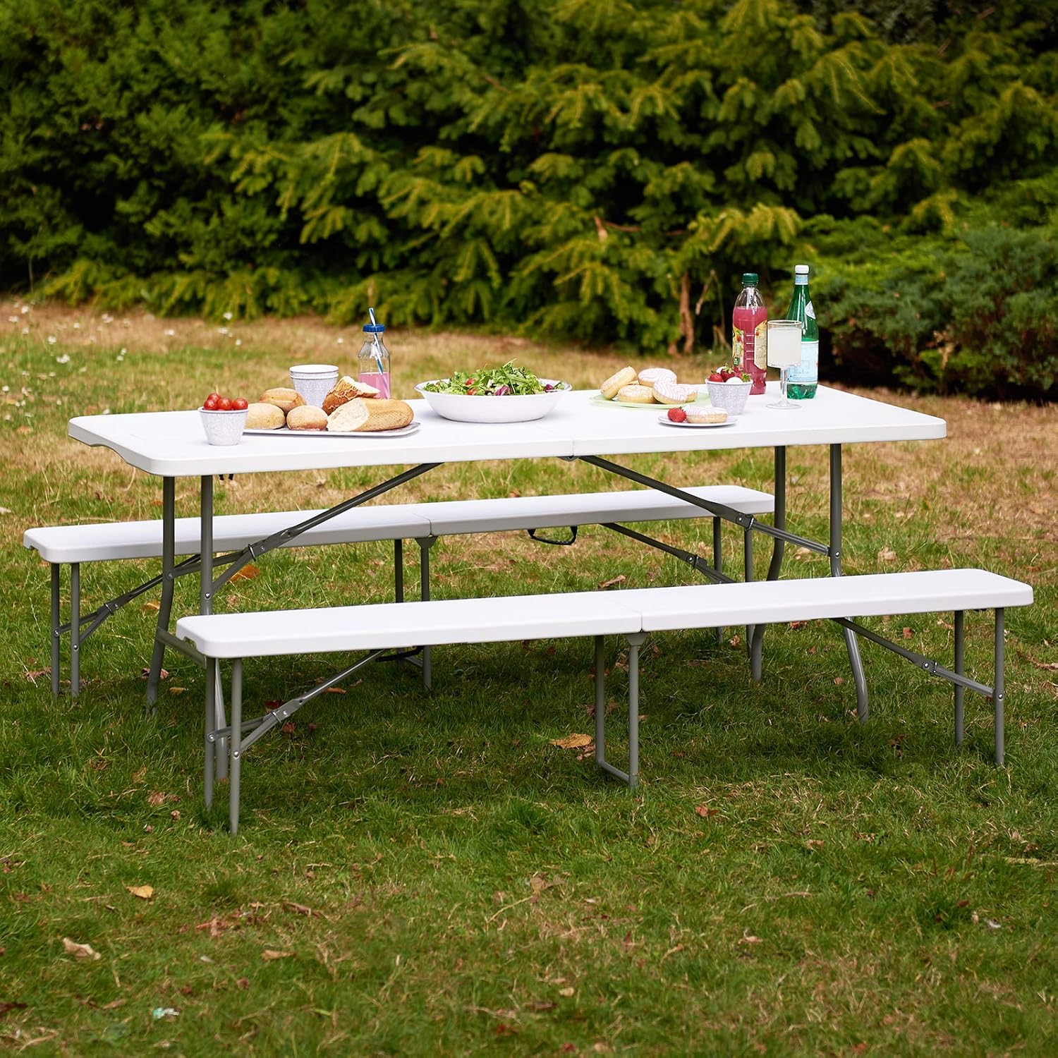 White Granite 6 Foot Folding Plastic Table X6623