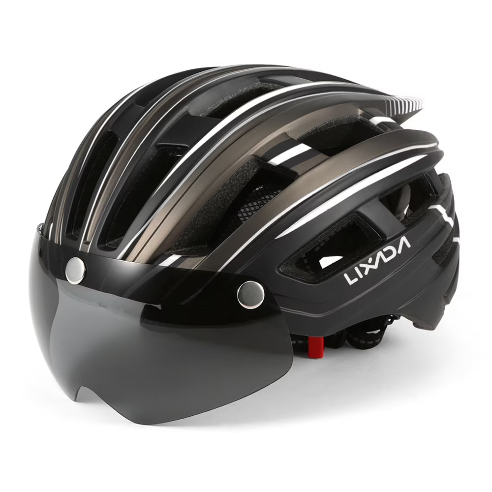 Mountain Bike Helmet Motorcycling Helmet with Back Light Detachable Magnetic Visor UV Protective L725