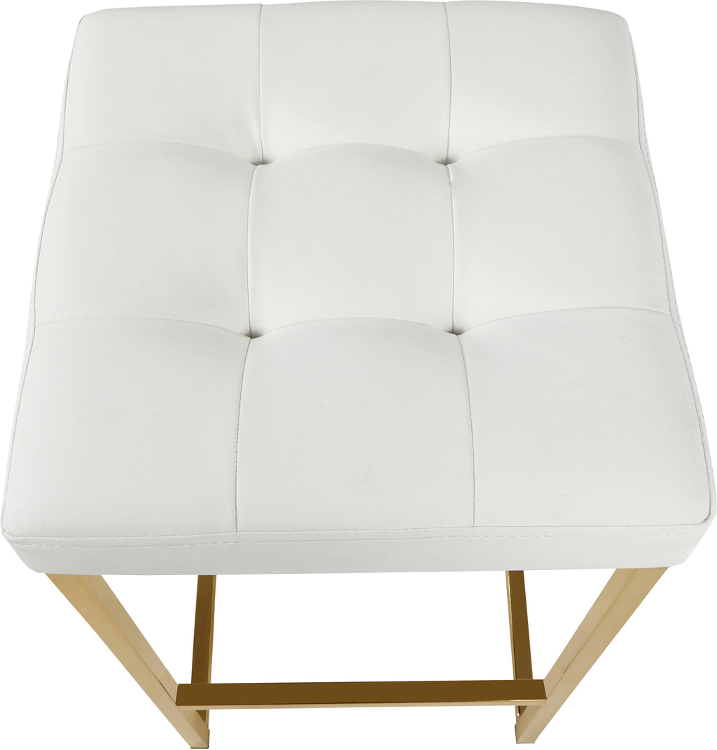 White Leather Tufted Counter Stool (Set of 2) R271544