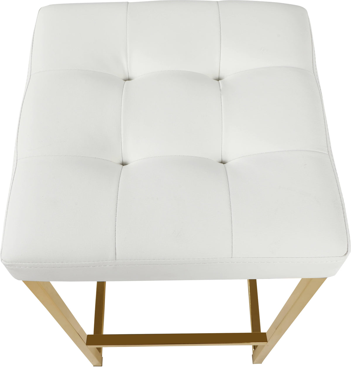 White Leather Tufted Counter Stool (Set of 2) R271544