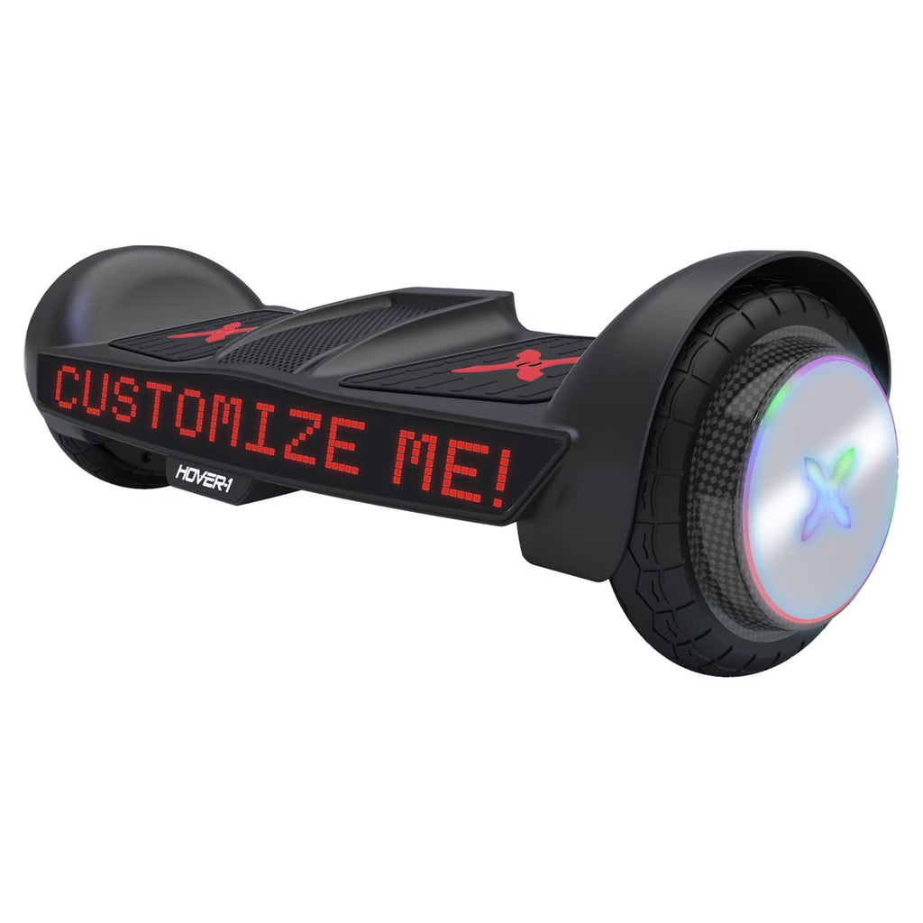 Black Hoverboard with Customizable Screen U82481