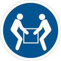 2 in. Circle Blue u0026 White Safety Label L7053