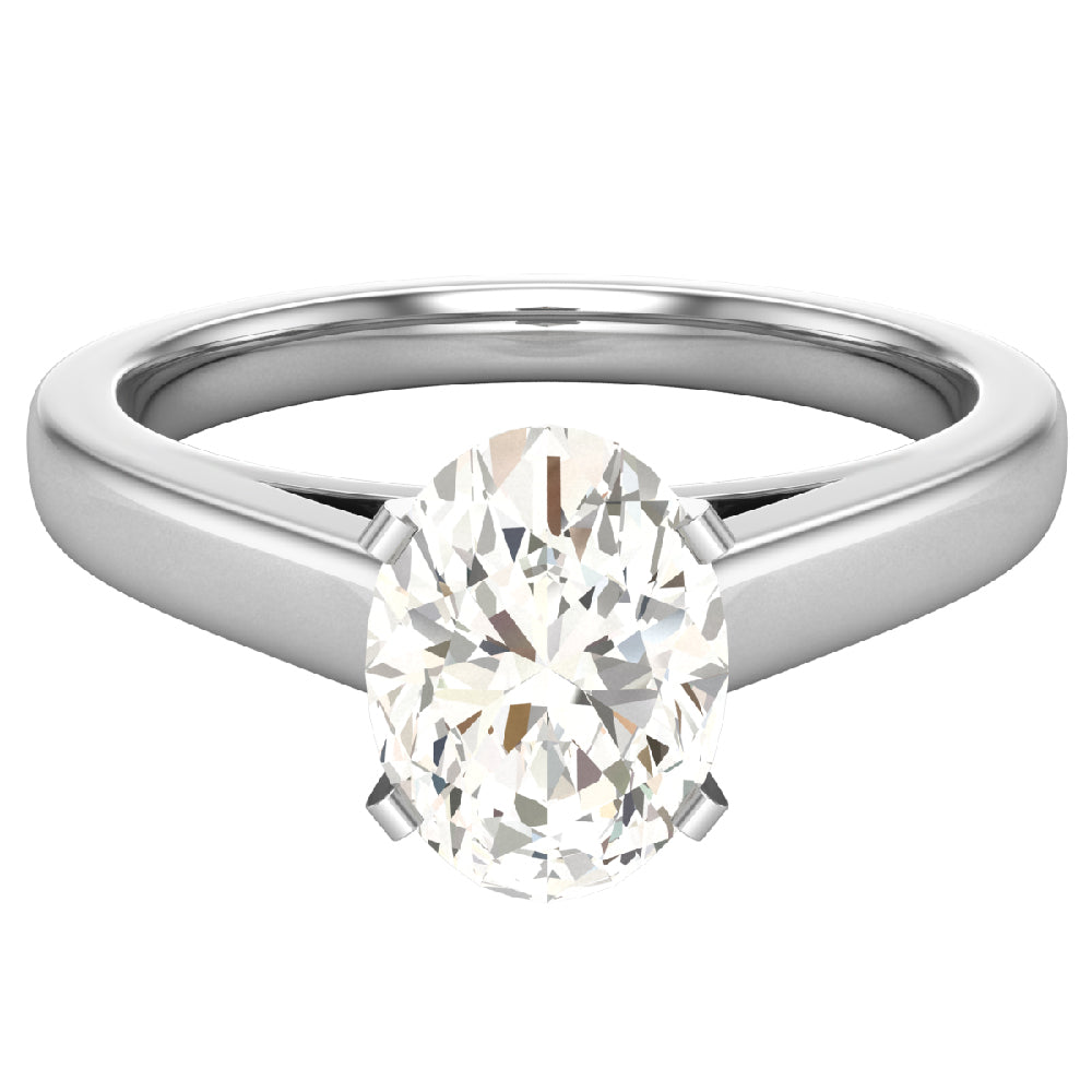 Oval Solitaire 0.75 Carat 14K White Gold Engagement Ring W52041