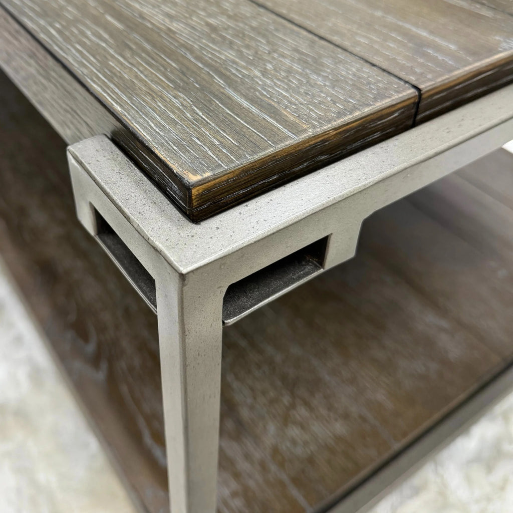 Graphite Gray Wood/Metal End Table with Shelf P5310