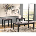 Black Faux Marble 3-Piece Occasional Table Set K5750