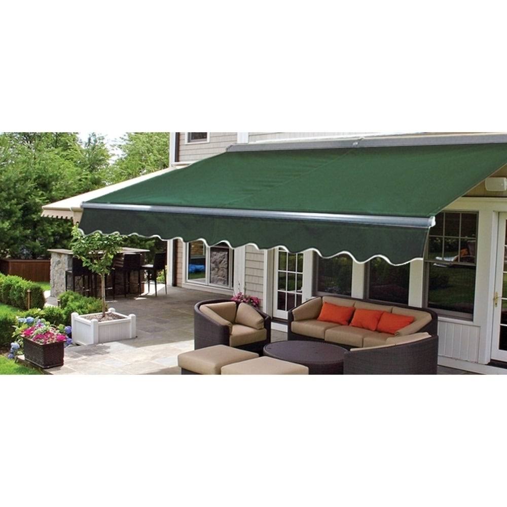 Motorized Half Cassette Retractable Patio Deck Awning 16x10 ft Green A34969