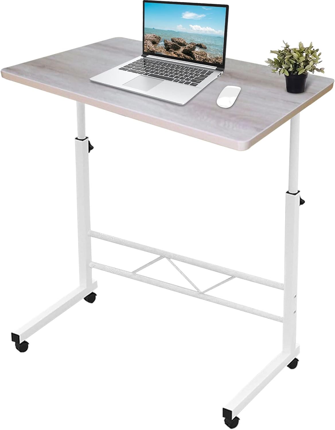 Adjustable Height Rolling Laptop Cart with Wheels B46257