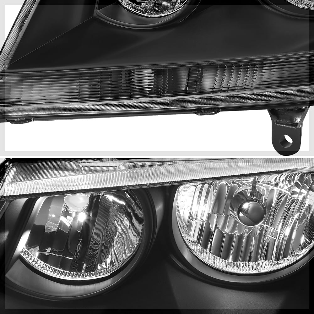 Black Housing Headlight Lamp with Clear Turn Signal Reflector W727429