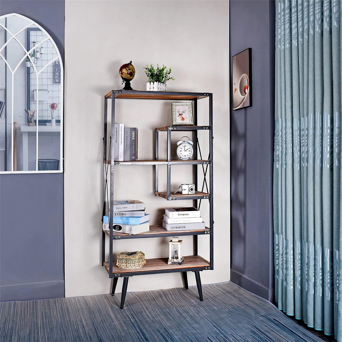 6 Tier Solid Wood Bookcase M3641