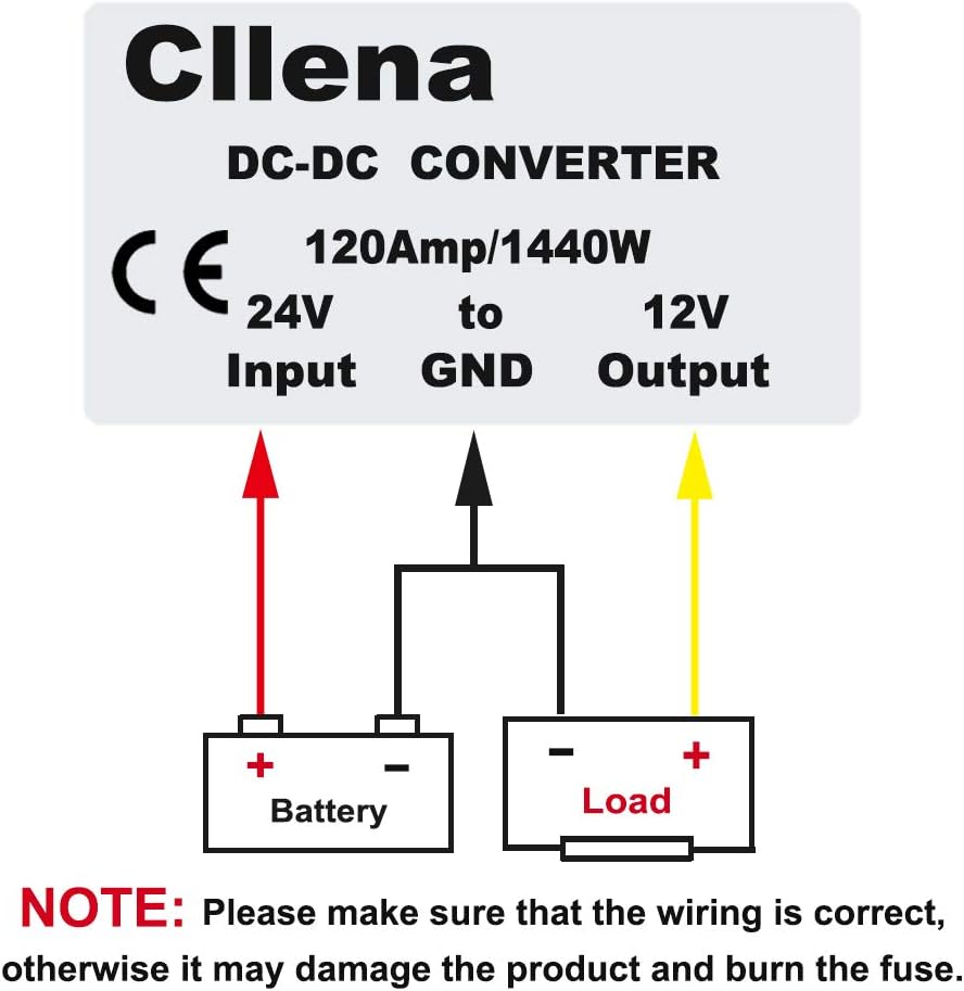 DC 24V Step Down to 12V 120A 1440W DC/DC Voltage Converter Regulator Waterproof Buck Transformer Power Supply M500