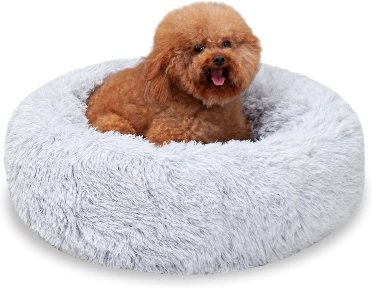 Donut Round Faux Fur Plush Dog Bed, Pack of 2 U186185