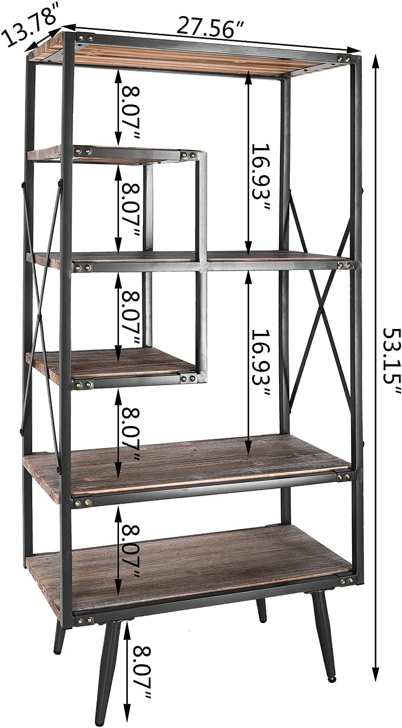 6 Tier Solid Wood Bookcase M3641
