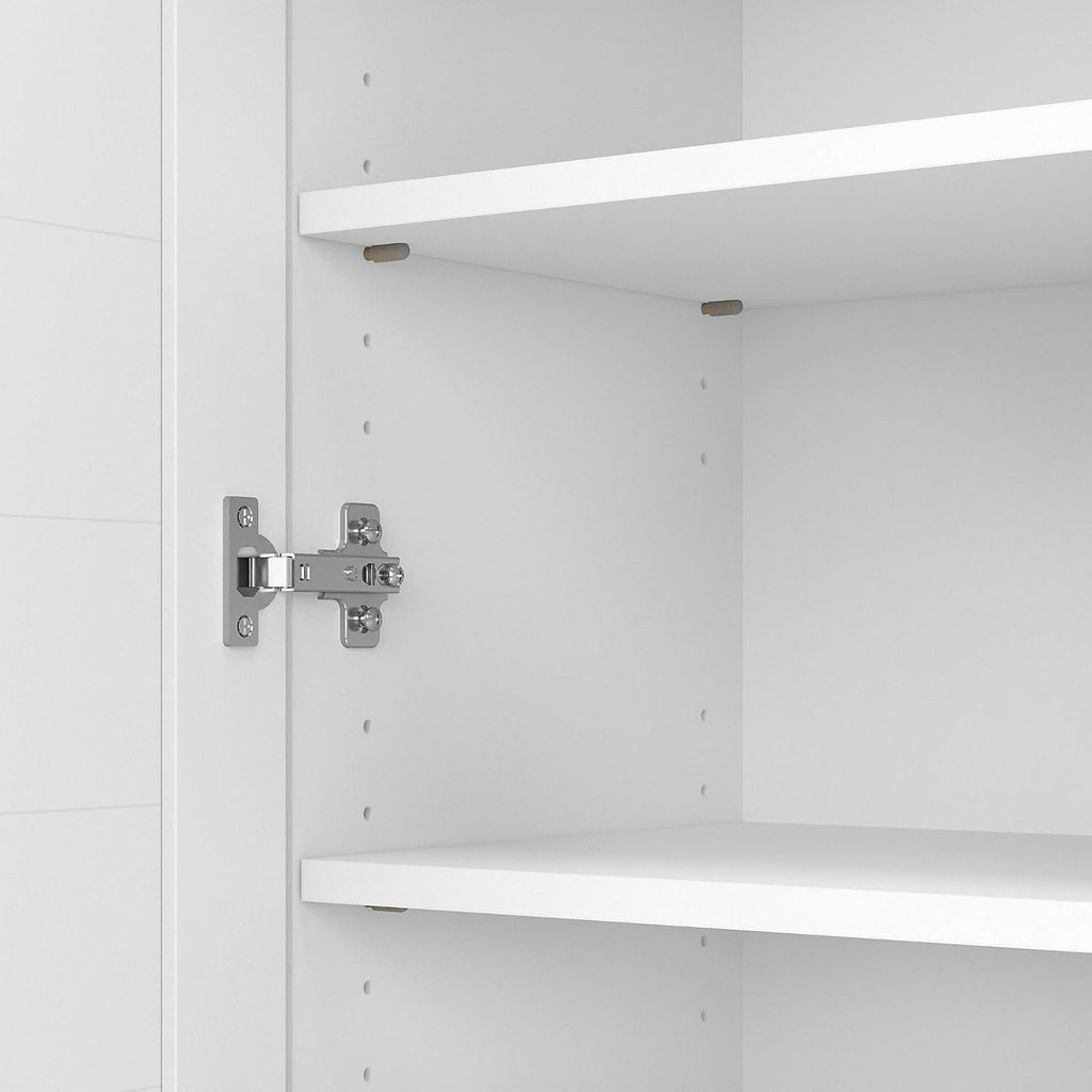 2 Door Low Storage Cabinet, Shiplap Gray/Pure White P706561