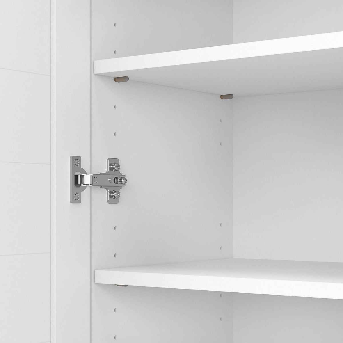 2 Door Low Storage Cabinet, Shiplap Gray/Pure White P706561