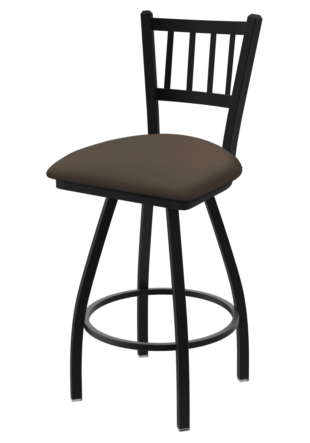 36x22 Swivel Extra Tall Bar Stool with Black Wrinkle Finish and Canter Earth Seat E433