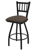 36x22 Swivel Extra Tall Bar Stool with Black Wrinkle Finish and Canter Earth Seat E433