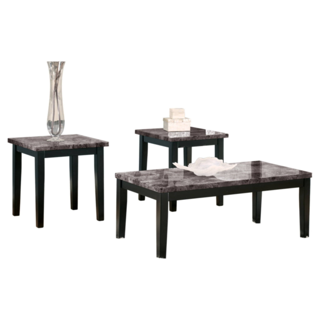 Black Faux Marble 3-Piece Occasional Table Set K5750