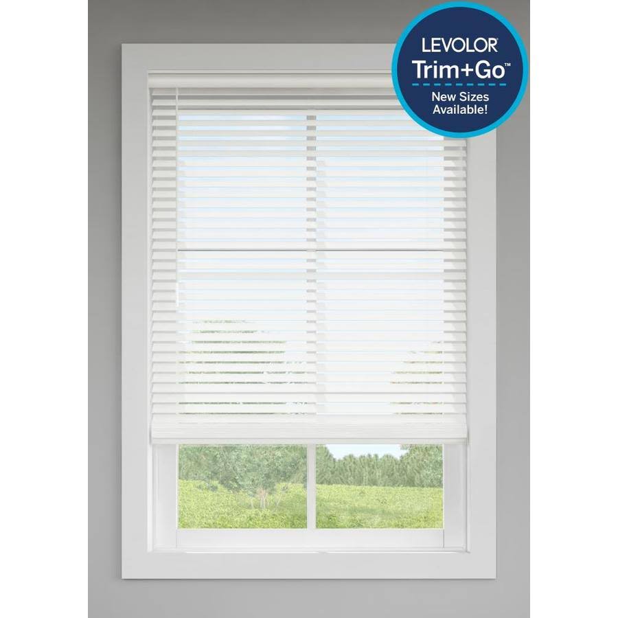 Cordless White Faux Wood Horizontal Blinds F31237
