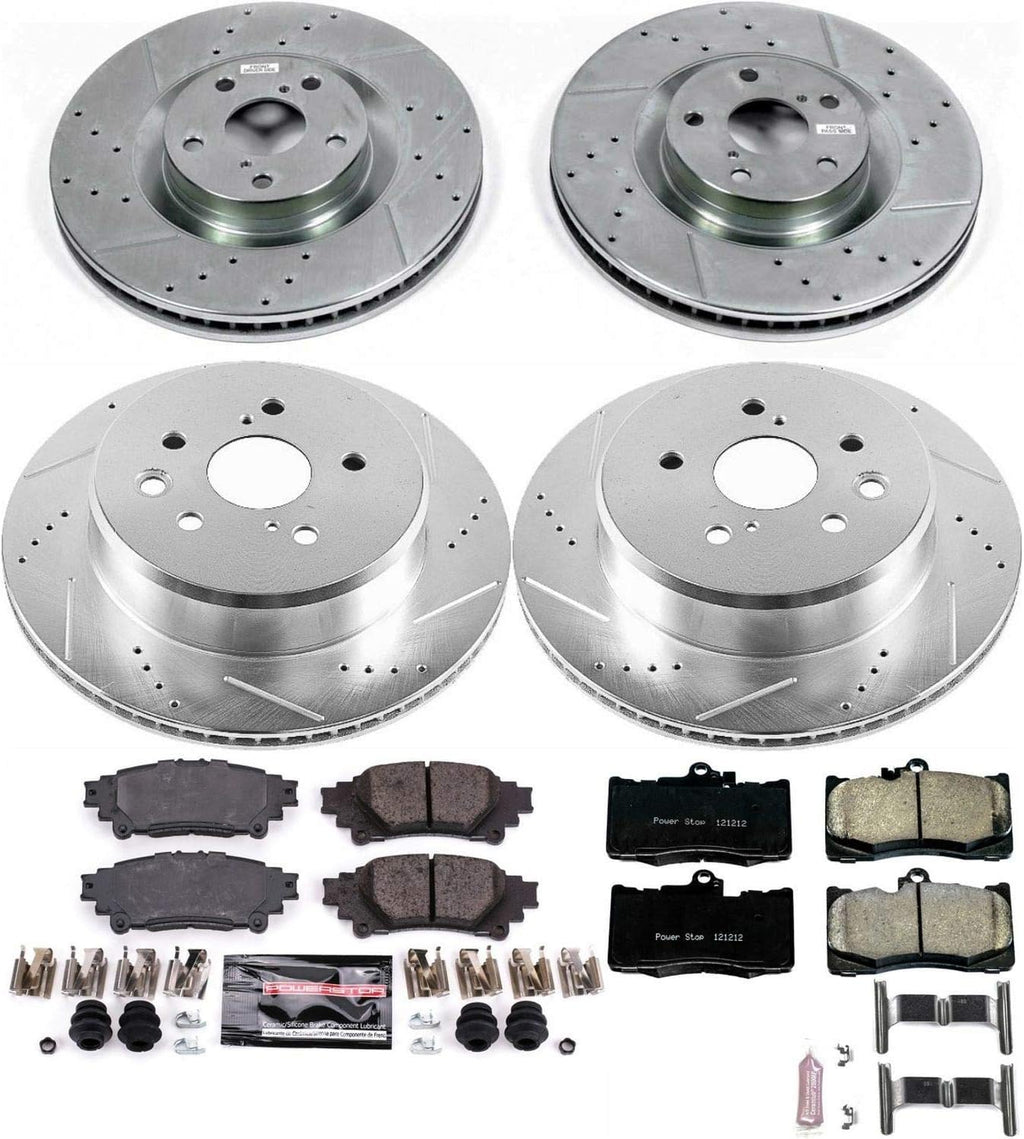 Z23 Carbon Fiber Brake Pads with Drilled & Slotted Brake Rotors Kit Z370271