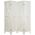 4 Panels Folding Wooden Room Divider White R926834