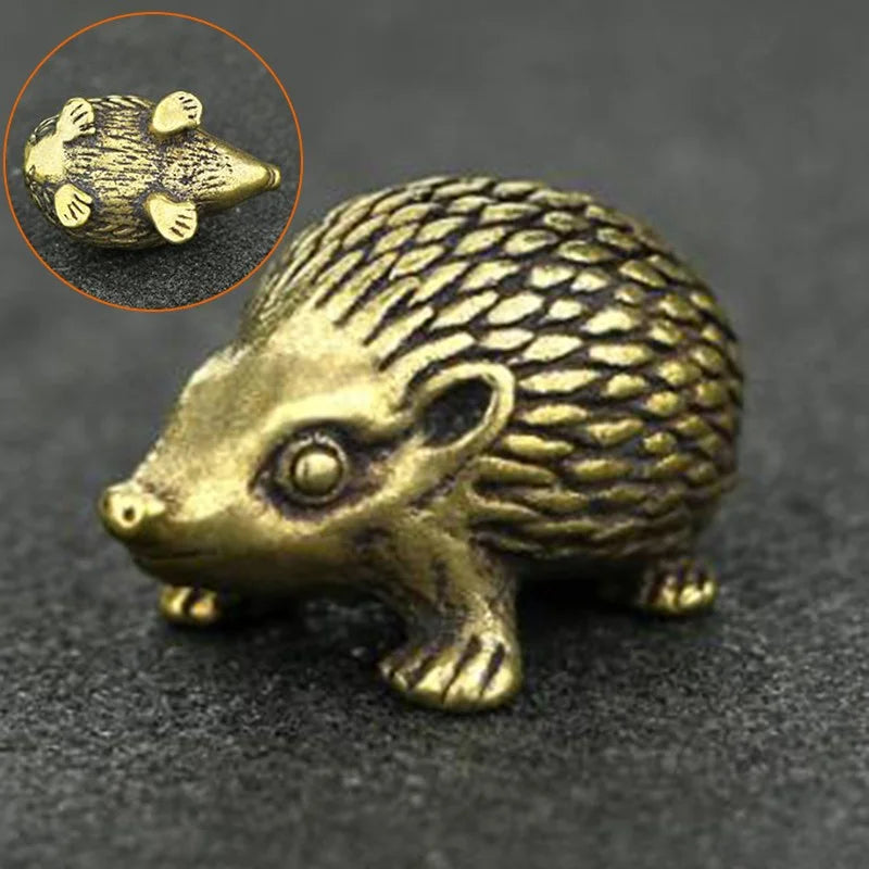 Brass Hedgehog Statue Home Decor Ornaments P312