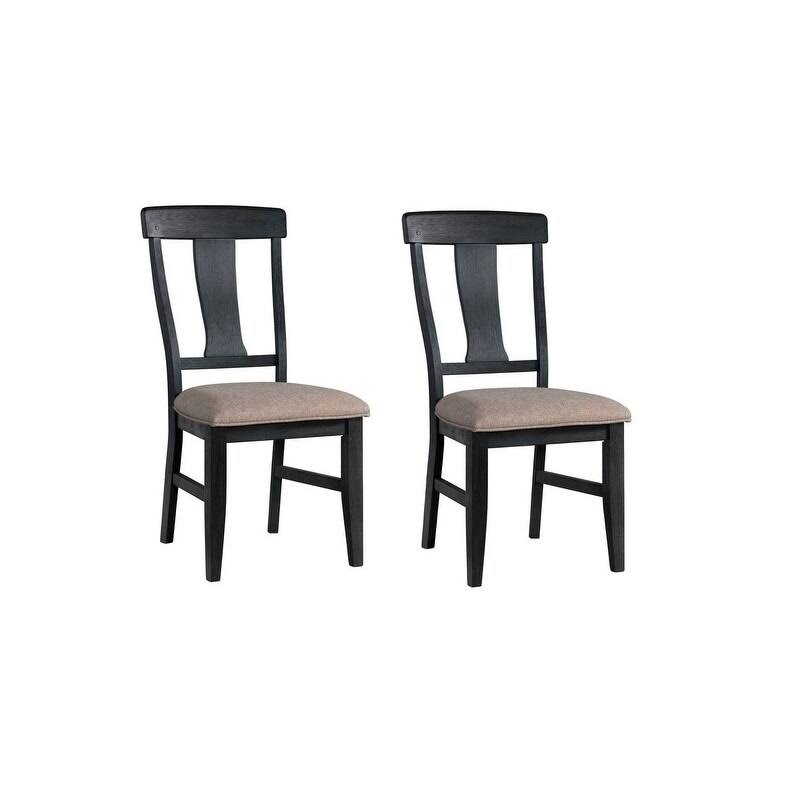 Splatback Side Chair Set of 2 Oiled Black D980582