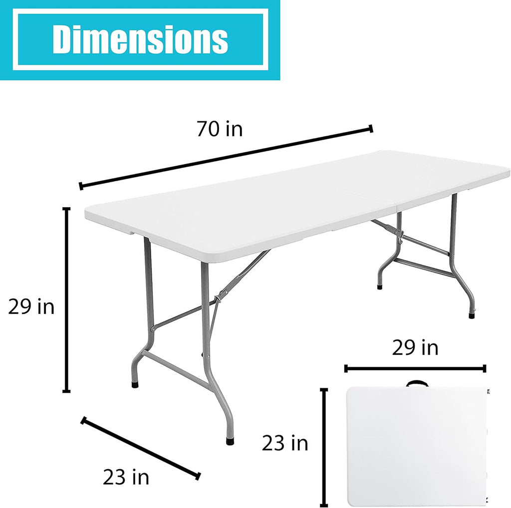 White Granite 6 Foot Folding Plastic Table X6623