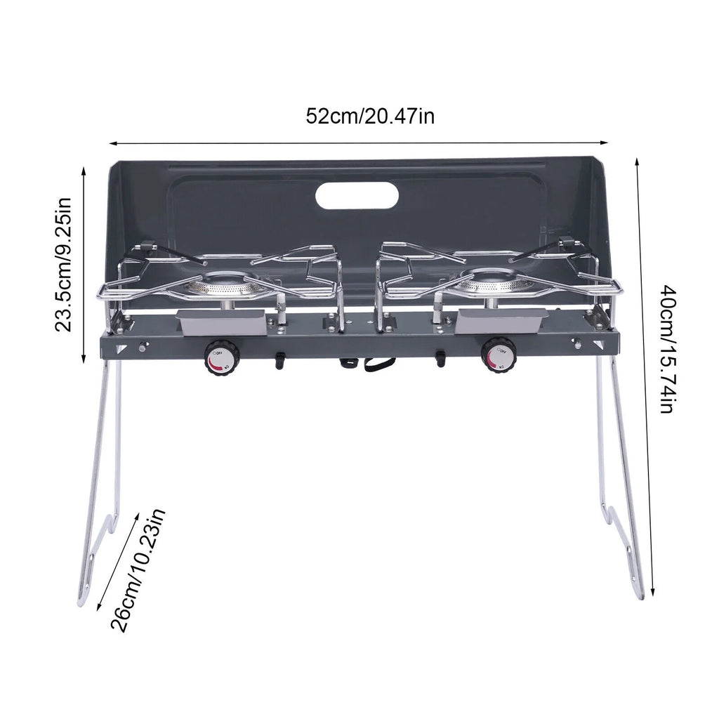 14inch 2 Burner Butane Gas Camping Stove Cooktop S6125