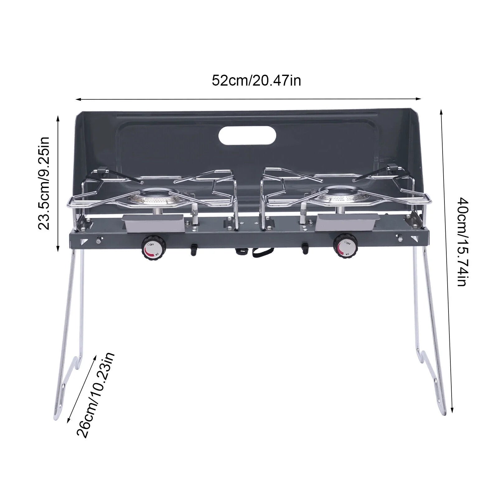 14inch 2 Burner Butane Gas Camping Stove Cooktop S6125