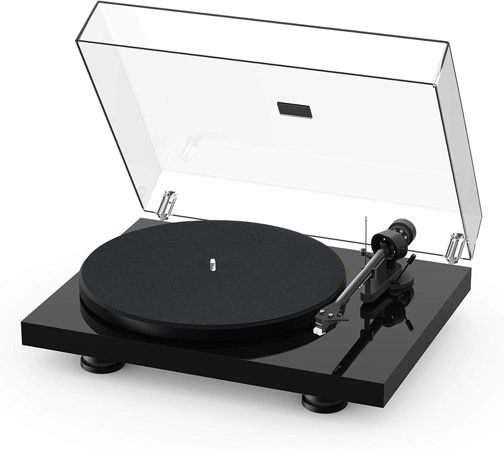 High Gloss Black Turntable with Carbon Fiber Tonearm and Sumiko Rainier Phono Cartridge X604